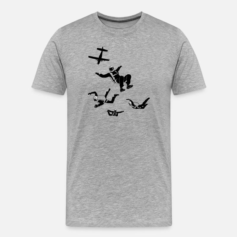 Fallschirm, skydiving - Männer Premium Bio T-Shirt - Grau meliert