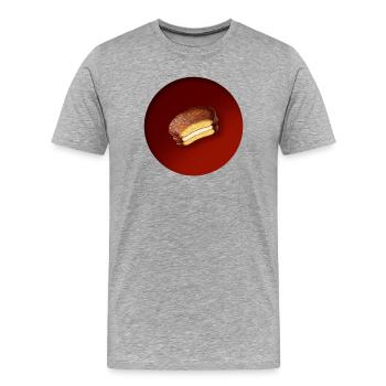 ein leckerer Keks mit Schokolade - Männer Premium Bio T-Shirt - Grau meliert - Vorne - Damien (186cm)