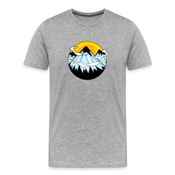 Berg Berge Berggipfel Gipfel - Männer Premium Bio T-Shirt - Grau meliert - Vorne - Damien (186cm)