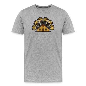 Granary color with grain bow - Men's Premium Organic T-Shirt - heather grey - Front - Damien (186cm)