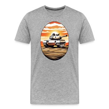 Panzerfahrer - Männer Premium Bio T-Shirt - Grau meliert - Vorne - Damien (186cm)