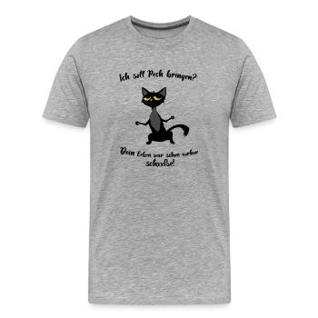 Je suis censé porter malheur? - T-shirt bio Premium Homme - gris chiné - Devant - Damien (186cm)