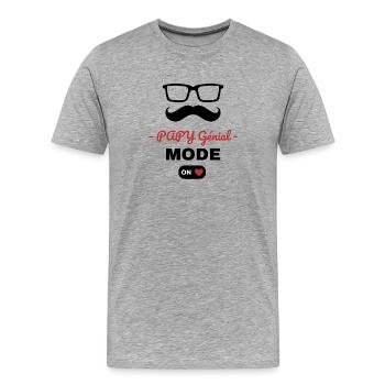 Cadeau Papy génial en mode on - T-shirt bio Premium Homme - gris chiné - Devant - Damien (186cm)