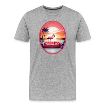 Canapé Flamingo - T-shirt bio Premium Homme - gris chiné - Devant - Damien (186cm)