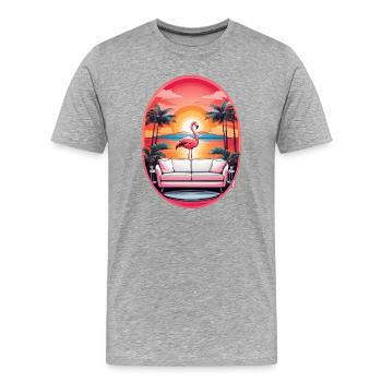 Canapé Flamingo - T-shirt bio Premium Homme - gris chiné - Devant - Damien (186cm)