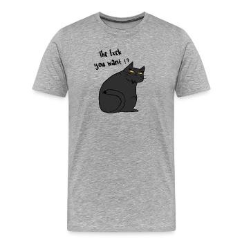 What do you want? - Men's Premium Organic T-Shirt - heather grey - Front - Damien (186cm)