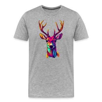Cerf - T-shirt bio Premium Homme - gris chiné - Devant - Damien (186cm)