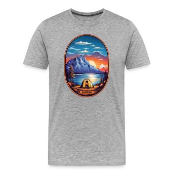 Camping Zeit - Männer Premium Bio T-Shirt - Grau meliert - Vorne - Damien (186cm)