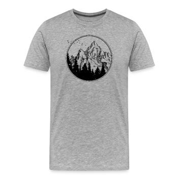 Das Abenteuer wartet auf dich - Männer Premium Bio T-Shirt - Grau meliert - Vorne - Damien (186cm)