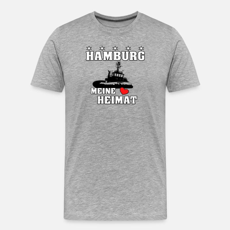 Hamburger Heimat 2 - Männer Premium Bio T-Shirt - Grau meliert