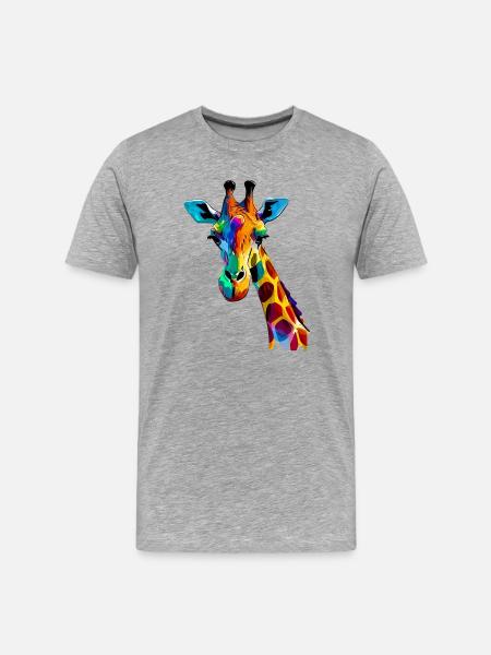 Giraffe - Men's Premium Organic T-Shirt - heather grey