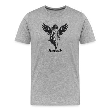 ENGEL FEMALE - Men's Premium Organic T-Shirt - heather grey - Front - Damien (186cm)