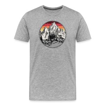 Sunset Summit Jeep Abzeichen - Männer Premium Bio T-Shirt - Grau meliert - Vorne - Damien (186cm)