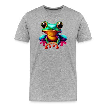 Frosch - Männer Premium Bio T-Shirt - Grau meliert - Vorne - Damien (186cm)