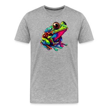 Frog - Men's Premium Organic T-Shirt - heather grey - Front - Damien (186cm)