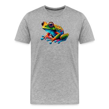Frog - Men's Premium Organic T-Shirt - heather grey - Front - Damien (186cm)