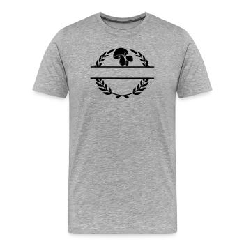 Logo de la champignonnière - T-shirt bio Premium Homme - gris chiné - Devant - Damien (186cm)
