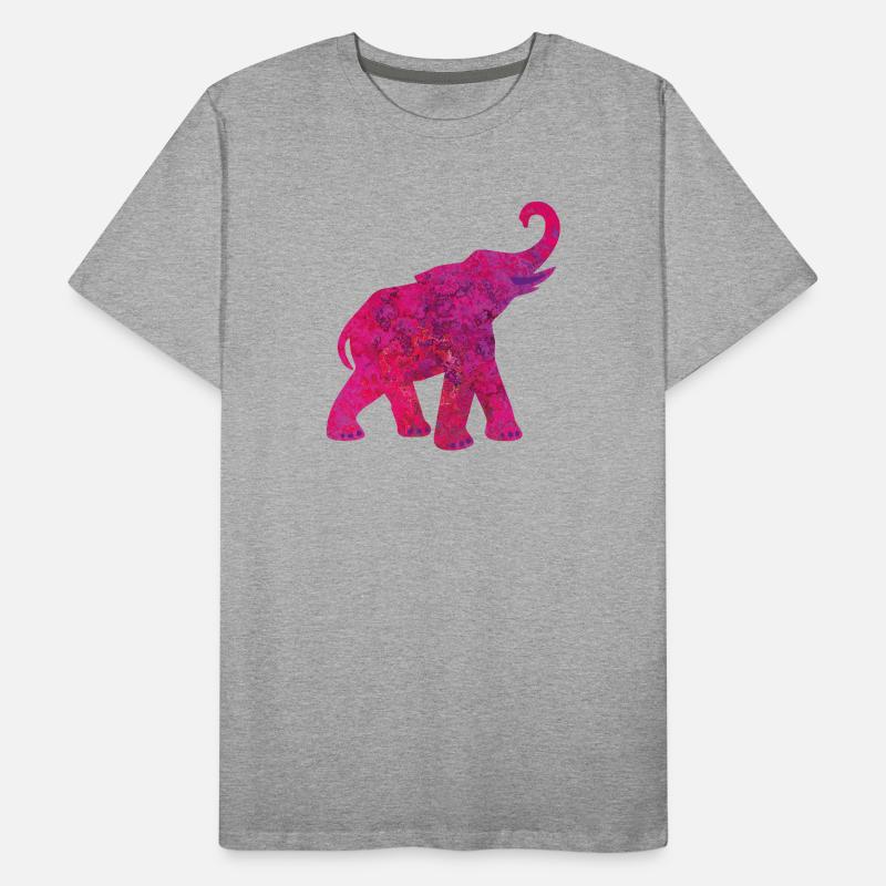 Yoga Pink Elephant Structure Meditation India Yogi Men's Premium Organic T-Shirt