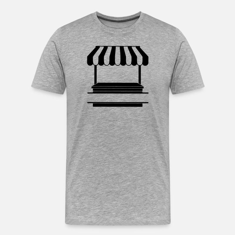 Marktstand-Logo transparent - Männer Premium Bio T-Shirt - Grau meliert