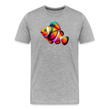 Clownfisch - Männer Premium Bio T-Shirt - Grau meliert - Vorne - Damien (186cm)