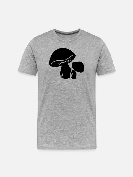 Mushroom logo - Men's Premium Organic T-Shirt - heather grey