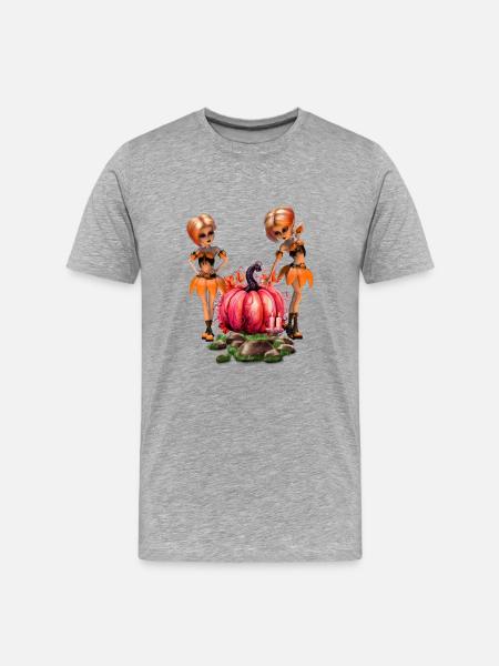 Cute Halloween design - Men's Premium Organic T-Shirt - heather grey