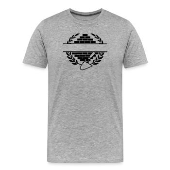 Mason in laurel wreath - Men's Premium Organic T-Shirt - heather grey - Front - Damien (186cm)