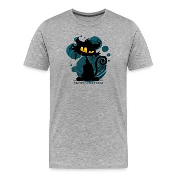 Chat Gaucho - T-shirt bio Premium Homme - gris chiné - Devant - Damien (186cm)
