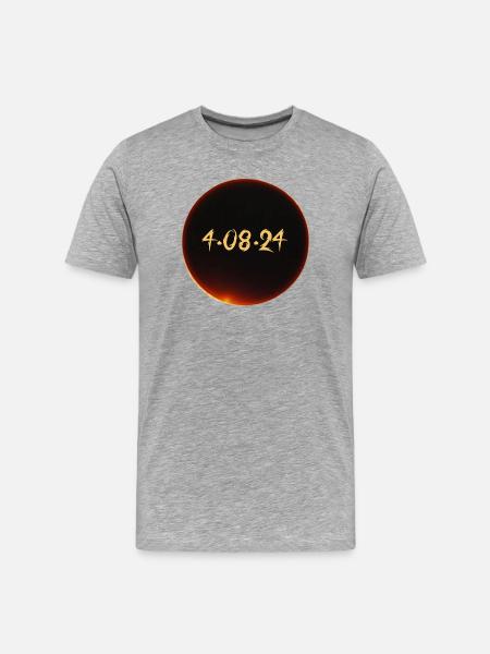 Eclipse de Soleil 2024 - T-shirt bio Premium Homme - gris chiné