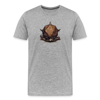 Barbarians W20 With Horns Fantasy RPG Shirt - Men's Premium Organic T-Shirt - heather grey - Front - Damien (186cm)