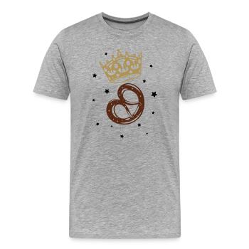 Prince bretzel héritier Princesse - T-shirt bio Premium Homme - gris chiné - Devant - Damien (186cm)