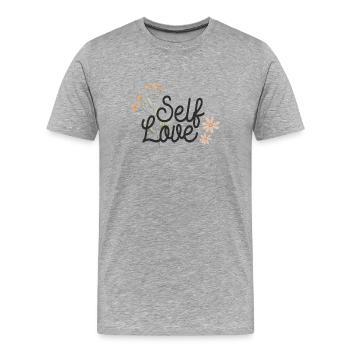 Amour de soi - T-shirt bio Premium Homme - gris chiné - Devant - Damien (186cm)