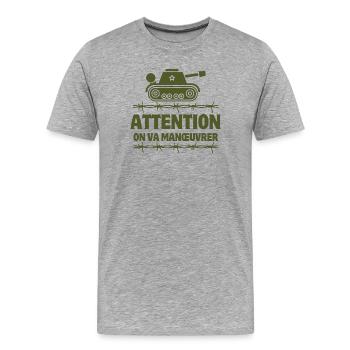 septième compagnie, 7ème compagnie, film culte - T-shirt bio Premium Homme - gris chiné - Devant - Damien (186cm)