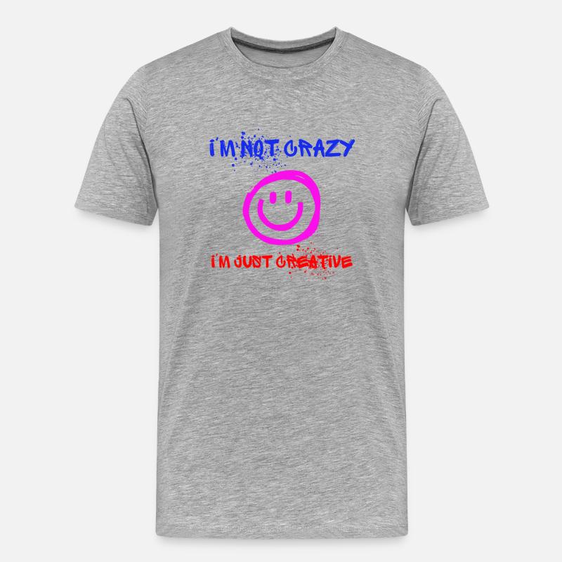 I’m not crazy – I’m just creative 😜 - Männer Premium Bio T-Shirt - Grau meliert