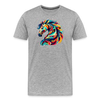 Horse - Men's Premium Organic T-Shirt - heather grey - Front - Damien (186cm)