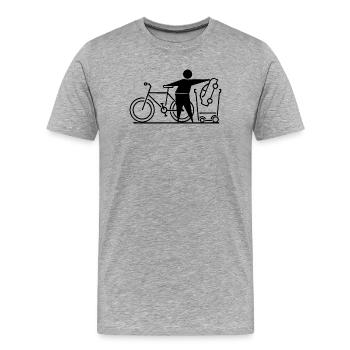 Umwelt Umweltfreundlich Naturschutz Umweltschutz - Männer Premium Bio T-Shirt - Grau meliert - Vorne - Damien (186cm)