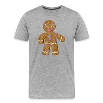 Keks - Männer Premium Bio T-Shirt - Grau meliert - Vorne - Damien (186cm)
