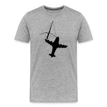 Flight of Imagination - Men's Premium Organic T-Shirt - heather grey - Front - Damien (186cm)