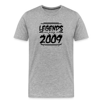 2009 - Jahrgang 2009 - Baujahr 2009 - Männer Premium Bio T-Shirt - Grau meliert - Vorne - Damien (186cm)
