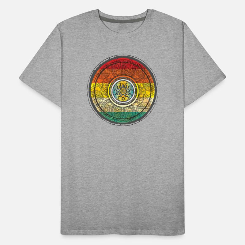 Kaleidoscopic Sun Pattern Context Men's Premium Organic T-Shirt