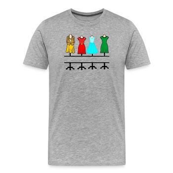 Mode féminine avec espace de texte - T-shirt bio Premium Homme - gris chiné - Devant - Damien (186cm)