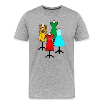 Manequins de mode pour femmes - T-shirt bio Premium Homme - gris chiné - Devant - Damien (186cm)