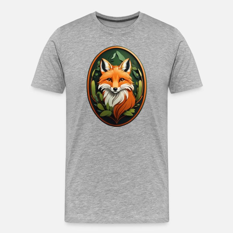 Rotfuchs - Männer Premium Bio T-Shirt - Grau meliert