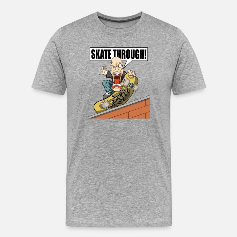 Skaten Sie durch! - Männer Premium Bio T-Shirt - Grau meliert
