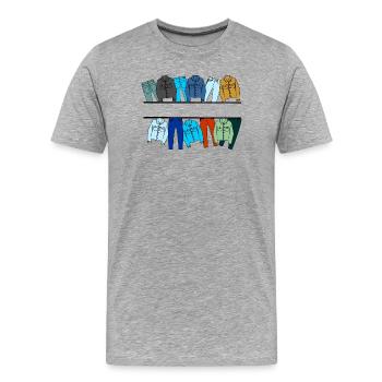 Jeansjacken und Jeans - Männer Premium Bio T-Shirt - Grau meliert - Vorne - Damien (186cm)