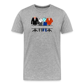 Men's clothing store logo - Men's Premium Organic T-Shirt - heather grey - Front - Damien (186cm)