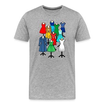 Mannequins avec des vêtements pour femmes et filles - T-shirt bio Premium Homme - gris chiné - Devant - Damien (186cm)