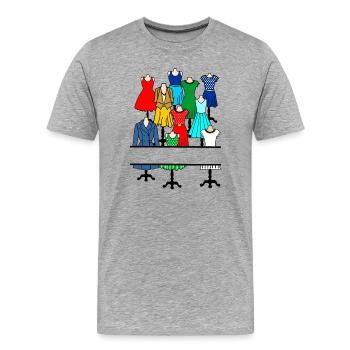 Vêtements pour femmes et filles sur mannequin - T-shirt bio Premium Homme - gris chiné - Devant - Damien (186cm)