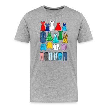 Vêtements pour femmes et filles - T-shirt bio Premium Homme - gris chiné - Devant - Damien (186cm)