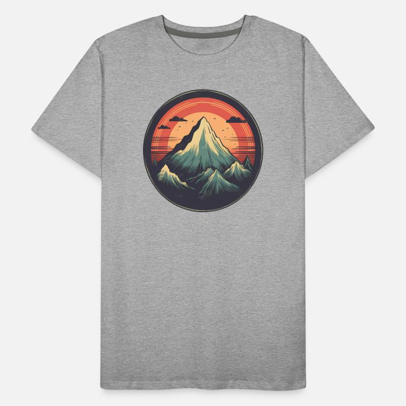 Stylized mountain panorama with sunset Men's Premium Organic T-Shirt